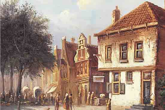 HENDRIKS, P., GEB. 1917, IN BREDA, ÖL/HOLZ, 24 X 30CM, HOLLäNDISCHE STADTANSICHT, SIGN.