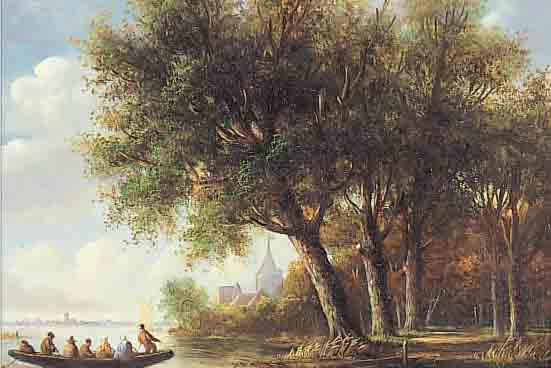 HENDRIKS, P., GEB. 1917, IN BREDA, ÖL/HOLZ, 24 X 30CM, HOLLäNDISCHE UFERANSICHT MIT BOOT