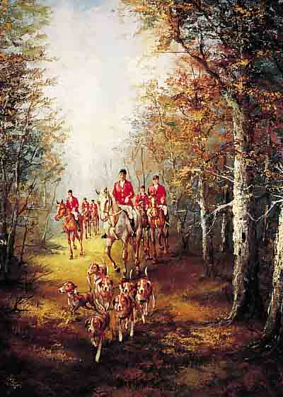 BAARMANN, THEO, MITTE 20. JH., ÖL/LWD., JAGDSZENE, KUNSTMALER, TäTIG IN WIESBADEN, 80 X 50 CM, RAHMEN