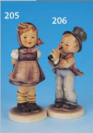 HUMMELFIGUR, GOEBEL, 1936, STäNDCHEN, JUNGE MIT FLöTE, STEINGUT BUNT BEMALT, NR. 85/0, H. CA. 12,5 CM