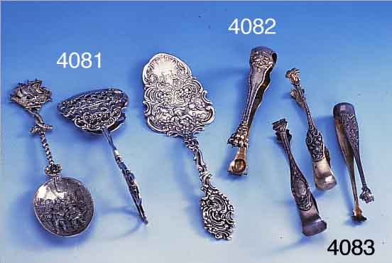 KONVOLUT GEBäCKZANGE, TORTENHEBER UND VORLEGELöFFEL, DEUTSCH UM 1910-53, 800ER SILBER, RENAISSANCE- UND BAROCKVORBILD, REICH ...
