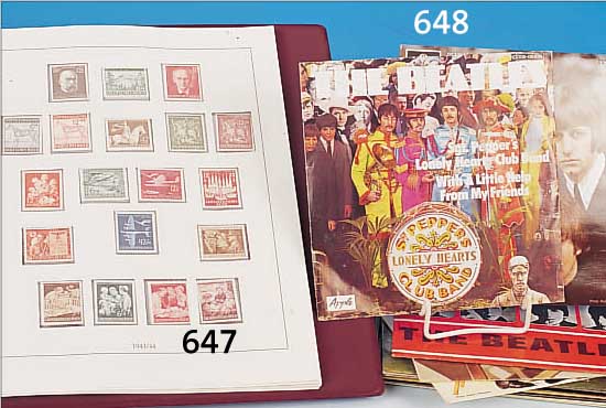 BRIEFMARKEN DEUTSCHES REICH, 1933/45, DIE SAMMLUNG AUS DEM 3. REICH IST MIT VIELEN POSTFRISCHEN UND UNGESTEMPELTEN SäTZEN BE- SETZT, DER ...