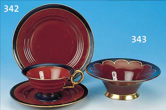 SCHALE, CADINEN, 30ER JAHRE, KERAMIK, H. 6 CM, D. 16.5 CM