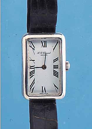 CHOPARD DAMENARMBANDUHR, REF.-NR. 30961/ 5027, SCHWEIZ UM 1972, 925ER SILBER, VERD. BANDANST., GLASR. GEDR., EMAILFARB. BLATT, RUNDANKERW., ...