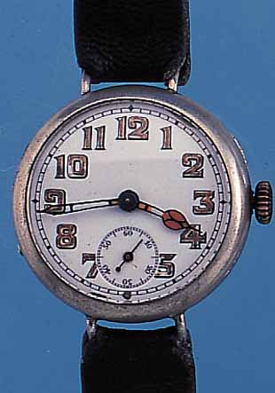HERRENARMBANDUHR, SCHWEIZ UM 1925, NICKEL, BODENSCHARNIER, GLASR. GEDR., ORIG.-EMAILBL. ZUM RAND ZU UNTER GLASR. BESCH., ORIG.-LEUCHT-MASSE ...