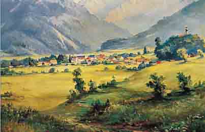 BAUER-BREDT, EDUARD, WIRKTE IN RUHPOLDING UND IST DORT BEREITS SEIT 1930 (DRESSLER) NACHGEWIESEN, HIER: ANSICHT VON RUHPOLDING ...