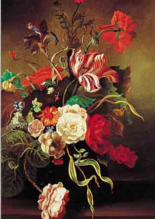 MOEHRKE, G., KOPIST, UM 1950, QUALITäTVOLLE KOPIE NACH EINEM ALTMEISTERGEMäLDE, HIER: BLUMENSTILLEBEN, ÖL/LWD., SIGN., 50 X 40 CM, R.