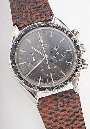 OMEGA HERRENARMBANDUHR SPEEDMASTER PROFESSIO- NAL, REF.-NR. 145012-67, EDELST., SCHWEIZ UM1967, BODEN GESCHR., 30-MIN.-U. 12-STD.-STOPP-ZäHLER, 17 ...