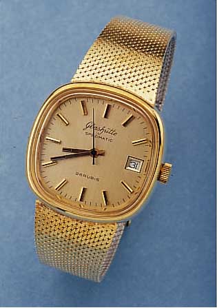 GLASHÜTTE HERRENARMBANDUHR, SPEZIMATIC, METALLGEH. VERG., EDELSTAHLBD. GEDR., AB HERST. WASSERGESCH., ORIG. EDELSTAHLBAND DOUBLE, ...