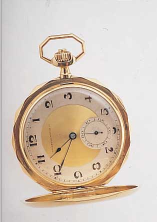 TAVANNES WATCH CO HERRENTASCHENUHR SAVONETTE, SCHWEIZ UM 1915, GG 585/000, FüR DEN DTSCH.MARKT, RAND MEHRFLäCHIG, BEIDE SCHALEN IM ...