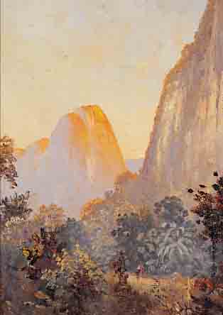 UNBEK. KüNSTLER, ANFANG 20. JH., ZERKLüFTETELANDSCHAFT, WOHL ZENTRALAFRIKA, ÖL/LWD., VERSO UNLESERLICH SIGN., 60 X 50 CM, R.