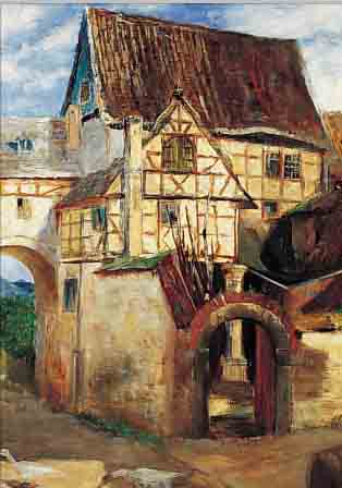UNDEUTSCH, RUDOLF, *1884 REICHENBACH, STUDIERTE IN CHEMNITZ UND AN DER KUNSTSCHULE WEIMAR BEI H. OLDE, L. V. HOFMANN, M. THEDY UND TH. ...