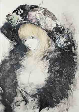 BACHMANN, OTTO, *1915 LUZERN - 1996 ASCONA, PORTRäT EINER JUNGEN DAME, 1975, FARB- LITHOGRAPHIE AUF BFK RIVES, SIGN. DAT. U. BEZ. ...