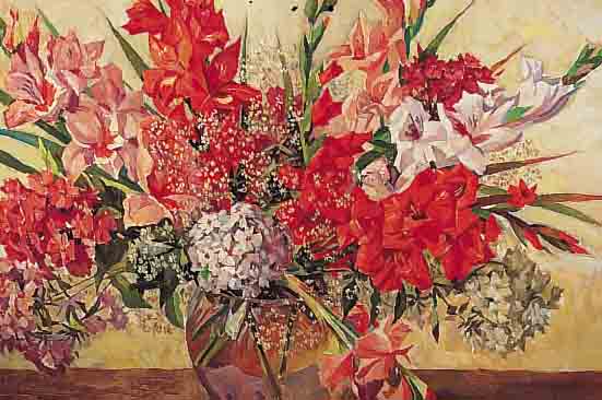 UNBEK. KüNSTLER 1. HäLFTE 20. JH., BLUMEN- STILLEBEN, ÖL/LWD., 61 X 85 CM, R.