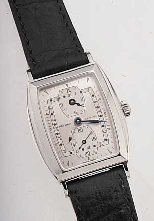 RECORD HERRENARMBANDUHR DOCTORS WATCH REGULA- TEUR, SCHWEIZ UM 1999, EDELST., TONNEAUFORM POL., BODEN GEDR., MINERALFLACHGL., TYP. AUS- EINANDERGEZ. ...