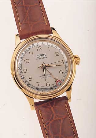 ORIS HERREN/DAMENARMBANDUHR, REF.-NR. 302/ 7285B, SCHWEIZ UM 1995, METALL HART VERG., EDELST.-BODEN GESCHR., BLATT VERS., 2-FARB., KLASSISCH, ...