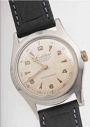 KONVOLUT: 2 HERRENARMBANDUHREN, 40ER JAHRE, 1X METRO FüR FLIEGER, WOHL TSCHECHESLOWAKAI, SO GRAV. RüCKS., 1947, NACHVERCHR., LüNETTE DREHB. ...