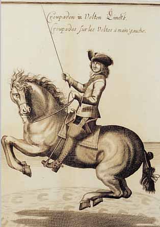 KONVOLUT VON 5 BLATT, MIT PRACHTVOLLEN PFERDEDARSTELLUNGEN AUS CAVENDISH W. DUKE OF NEWCASTLE NüRNBERG, ZIEGLER UND LEHMANN, CA. 1700: 1.) ...