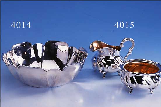 SAHNEGIEßER U. ZUCKERSCHALE, 925ER SILBER, INNEN FEUERVERGOLDET, FA VOGELMANN, SCHWäBISCHGMüND CA. 30ER JAHRE, CA. 360 G, SCHöNE QUALI-TäT, ...