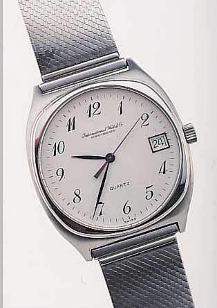 IWC HERRENARMBANDUHR QUARTZ, REF.-NR. 3004, SCHWEIZ UM 1980, EDELST., EDELST.-BODEN GEDR.,NEUTR. EDELST.-BAND, MINERALFLACHGL., EMAIL- FARB. ...
