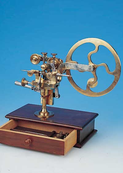 UHRMACHER-MASCHINE, WOHL SCHWEIZ, UM 1910/1920, SOGEN. RäDERWäLZMASCHINE, STAHL/MESSING/BRONZE, EXTRAFEINE AUSFüHRUNG, SYSTEM ...