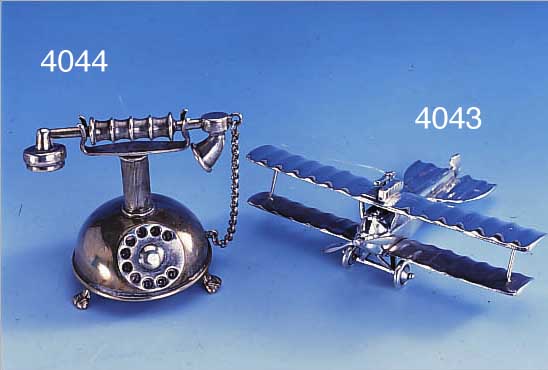 SILBERMINIATUR "TELEFON", 835ER SILBER , VOLLPLASTISCHE AUSF., HöRER ABNEHMBAR