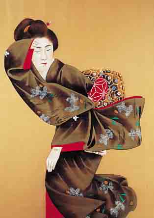 UKIYO-E-MALEREI, CA. 1880-1900, GEMALT AUSSCHLIEßLICH FüR DEN EUROP. MARKT, SEIDE-GUOUCHEMALEREI, M. CA. 73X34 CM, R