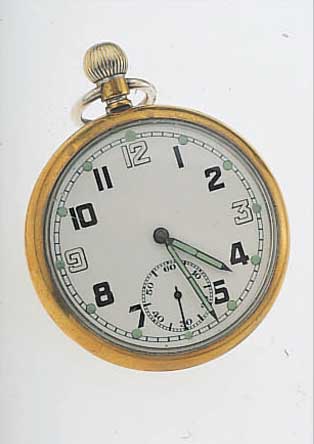 MILITäRTASCHENUHR, SCHWEIZ/ENGLAND UM 1940, METALL VERN., BER., PERF. EMAILBL., ORIG.- LEUCHTSTD.-ZEICHEN U.-ZEIGER, WERKBAUWEISE REVUE, KAL. ...