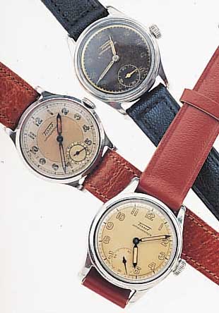 KONVOLUT: 3 TISSOT HERRENARMBANDUHREN, SCHWEIZ FüR DEN SKANDINAVISCHEN MARKT, 40ER JAHRE, ALLE EDELST., HANDAUFZüGE, 2X BöDEN GE-SCHR., M. ...