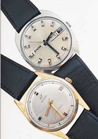 KONVOLUT: 3 ENICAR HERRENARMBANDUHREN, SCHWEIZ FüR DEN SKANDINAVISCHEN MARKT, UM 19661X EDELST., AUTOMATIK, TAG U. DATUM, KAL. 11471X ...
