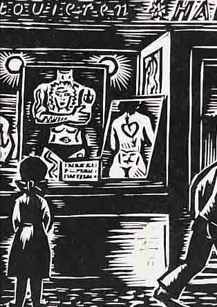 MASEREEL, FRANS, 1898-1972, ZWEI HOLZSCHNIT-TE AUS DER MAPPE: DAS GESICHT HAMBURGS, BEIDE HANDSIGNIERT, AUF JAPANPAPIER, GESAMTAUFL. 200 ...