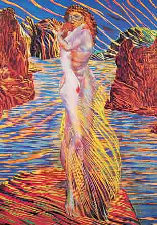 FUCHS, ERNST, PROF., , ZWEI FARBOFFSETS: LOVE, CA. 84 X 59 CM; ADAM UND EVA, HANDSIGN., CA. 48 X 35 CM