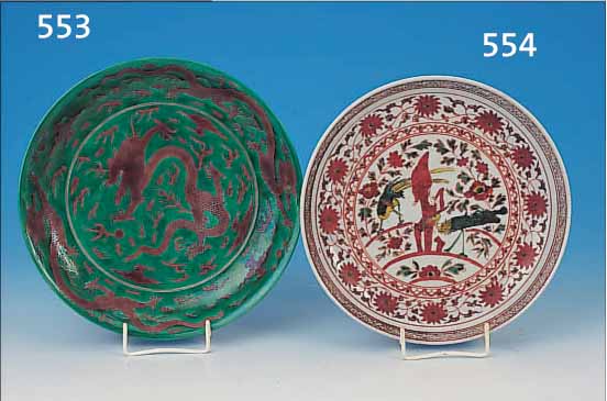 SCHALE, CHINA, TAO QUANG, 19. JAHRHUNDERT, PORZELLAN, BEMALT, D. 24 CM