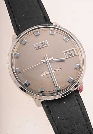 MIDO/ZENTRA SAVOY HERRENARMBANDUHR ELEKTRONIK, EDELST., EINSCHALENGEH., GET. STELLWELLE, 13 ST., ELEKTROMECHANISCHES WERK, KONTAKTLOS, WERK ...