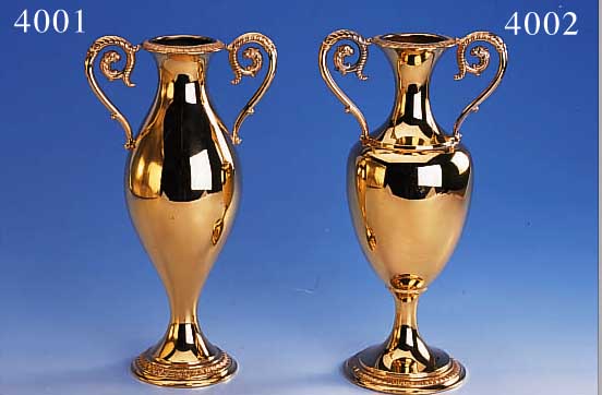 AMPHORENVASE, BRUCKMANN & SöHNE HEILBRONN, CA. 30ER JAHRE, METALL INNEN UND AUßEN HOCH- VERGOLDET, MODELL FüR ECHTSILBER-AUSFüHRUNG, ...