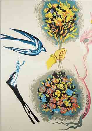 DALI, SALVADOR, 1973, LITHOGRAPHIE, 58 X 43 CM, AUSFORMUNGEN DER ROSE AUS DER SERIE DER MAGISCHE SCHMETTERLING UND DIE ...