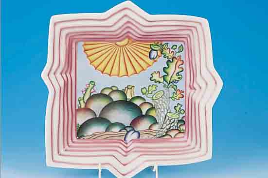ROSENTHAL-JAHRESTELLER, KüNSTLERENTWURF ARNOLD LEISSLER, PORZELLAN, 2257/3000, 34 X 34 CM, 1979, KARTON
