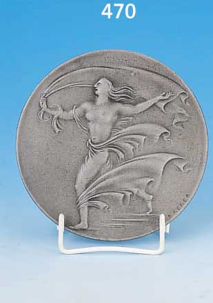 BREKER, ARNO, ELBERFELD 1900-1991 DüSSELDORF, FRüHLING, RELIEFPLAKETTE, ALUMINIUMGUSS, D. CA. 14 CM, SIGNIERT