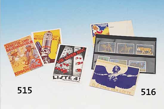 22 VIGNETTE UND ZWEI POSTKARTEN, LUDWIG HOHLWEIN, 20ER JAHRE, , FARBLITHOGRAPHIEN, VIGNETTEN FüR DEN TIERPARK HELLABRUNN, ...