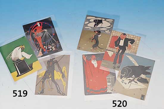 DREI REKLAMEKARTEN, DEUTSCH, UM 1908, FARBLITHOGRAPHIEN VON R. HARDMEYER, B. MAIER UND H.M. GLATZ, JE CA. 16,5 X 11,5 CM