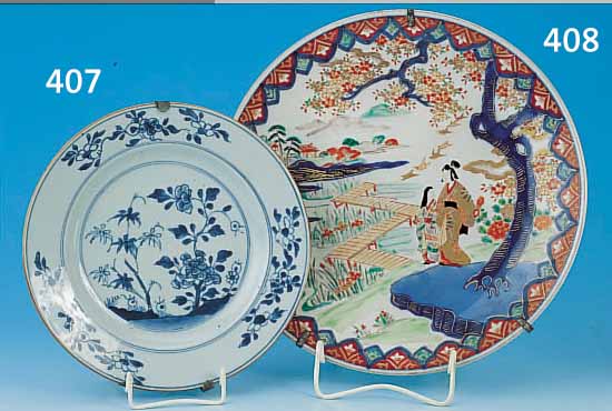 TELLER, CHINA, CHIEN-LUNG, 18.JH., PORZELLAN, D. 23 CM, BRAUNER RAND