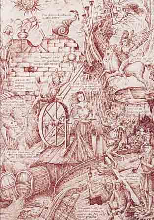 HOLZ, WERNER, * 1948-? LITHO, 40 X 28 CM, DEUTSCHE SPRICHWöRTER I UND III 26/30, SIGNIERT, DAT. 81
