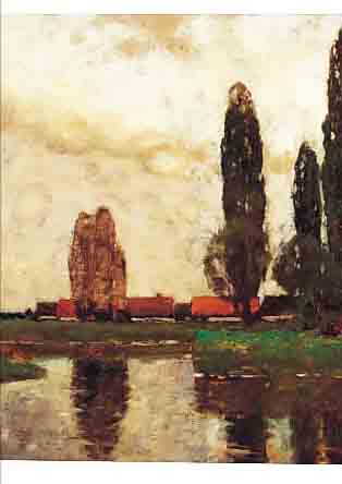 HüBNER, CARL, ÖL/LWD., 67 X 56 CM, LANDSCHAFTSDARSTELLUNG, NACHLAßSTEMPEL, MIN. FARBSCHäDEN