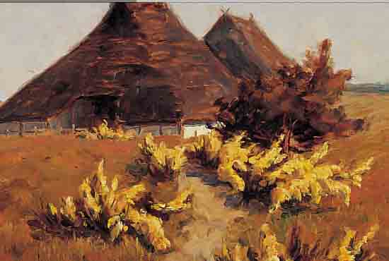 FUCKLANG, M., ÖL/PAPPE, LANDSCHAFTSDARSTELLUNG, 36 X 43 CM SIGNIERT, WOHL WORPSWEDER KüNSTLER