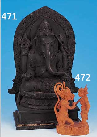 GANESH, INDONESIEN, UM 1900/30, BRONZE, H. 35 CM