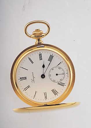 LONGINES HERRENTASCHENUHR SAVONETTE, REF.- NR. 8014/507, SCHWEIZ UM 1980, EDELST. HART- VERG., EMAILFARB. KONTRASTZIFFERBL., 17 ST., ...