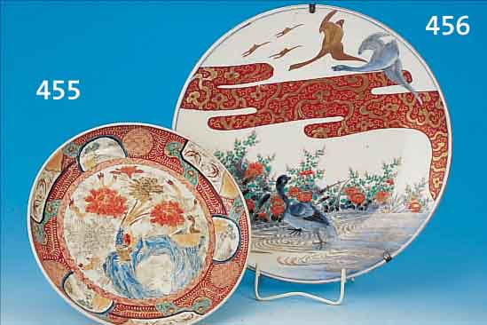 GROßER TELLER, CHINA, IMARI, UM 1890, PORZELLAN, HANDBEMALT, D. 35.5 CM