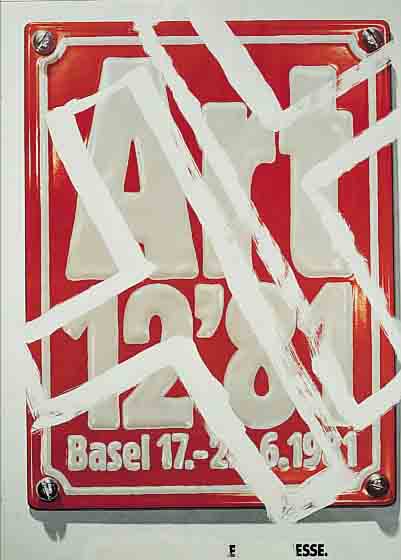 ZANGS, HERBERT, GEB. 1924, MIT DISPERSION üBERMALTES PLAKAT DER ART BASEL 1981, HANDSIGN UND DAT., CA. 60 X 42 CM,U.GL.; R.
