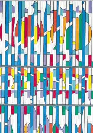 AGAM, YAACOV, GEB. 1928, FARBLITHOGRAPHIE, VORLAGE FüR EINE MEHRFARBIGEDREIDIMENSIONALE ARBEIT AUS DEN 70ER JAHREN, LIMIT. ...