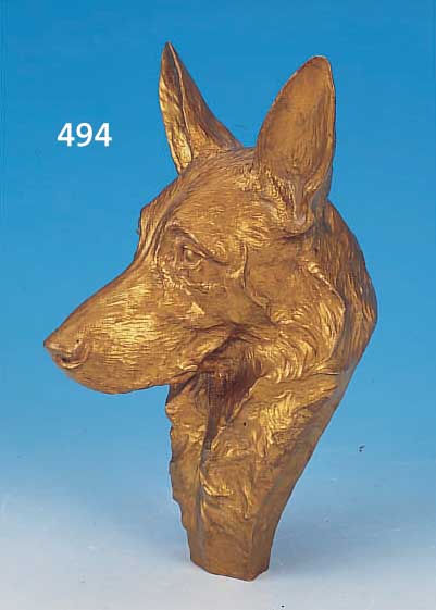 KOPF EINES SCHäFERHUNDES, WIENER BRONZE, POLIERT, H. CA. 26 CM